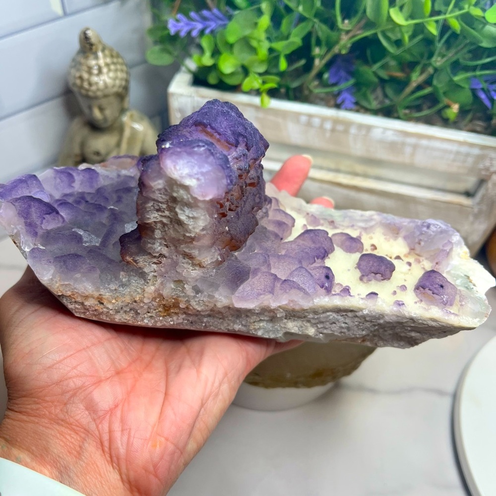 Large QR Fluorite Cluster